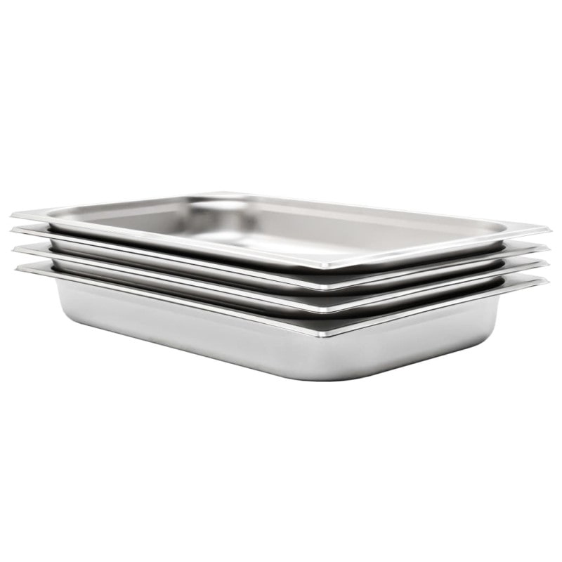 vidaXL Gastronorm bakjes 4 st. GN 1/1 65 mm roestvrij staal