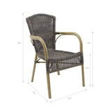 thumbnail of METRO PROFESSIONAL Poltrona empilhável Feltre, alumínio/poliuretano, aspeto de bambu, castanho