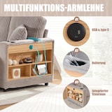 thumbnail of Merax 3-Sitzer-Schlafsofa mit Schlaffunktion, Mehrfunktionales Cord-Sofa mit  USB-C, Hellgrau