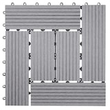 thumbnail of Baldosa WPC Ródano, aspecto madera balcón/terraza, 11x c/u 30x30cm = 1m2 ~ base, gris compensado