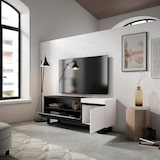 thumbnail of Wohnzimmer-TV-Schrank, Viel Stauraum, 150x35x57cm, Für TV-Geräte bis 65“, Industriedesign, Moderner Stil, Schwarz und weiß _ 55_2