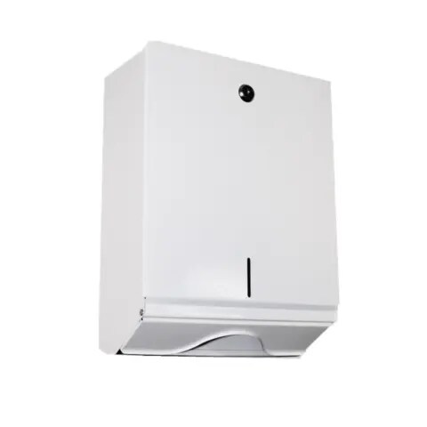 Falthandtuchspender Universal, Metall weiß, für ca. 750 Blatt #90960