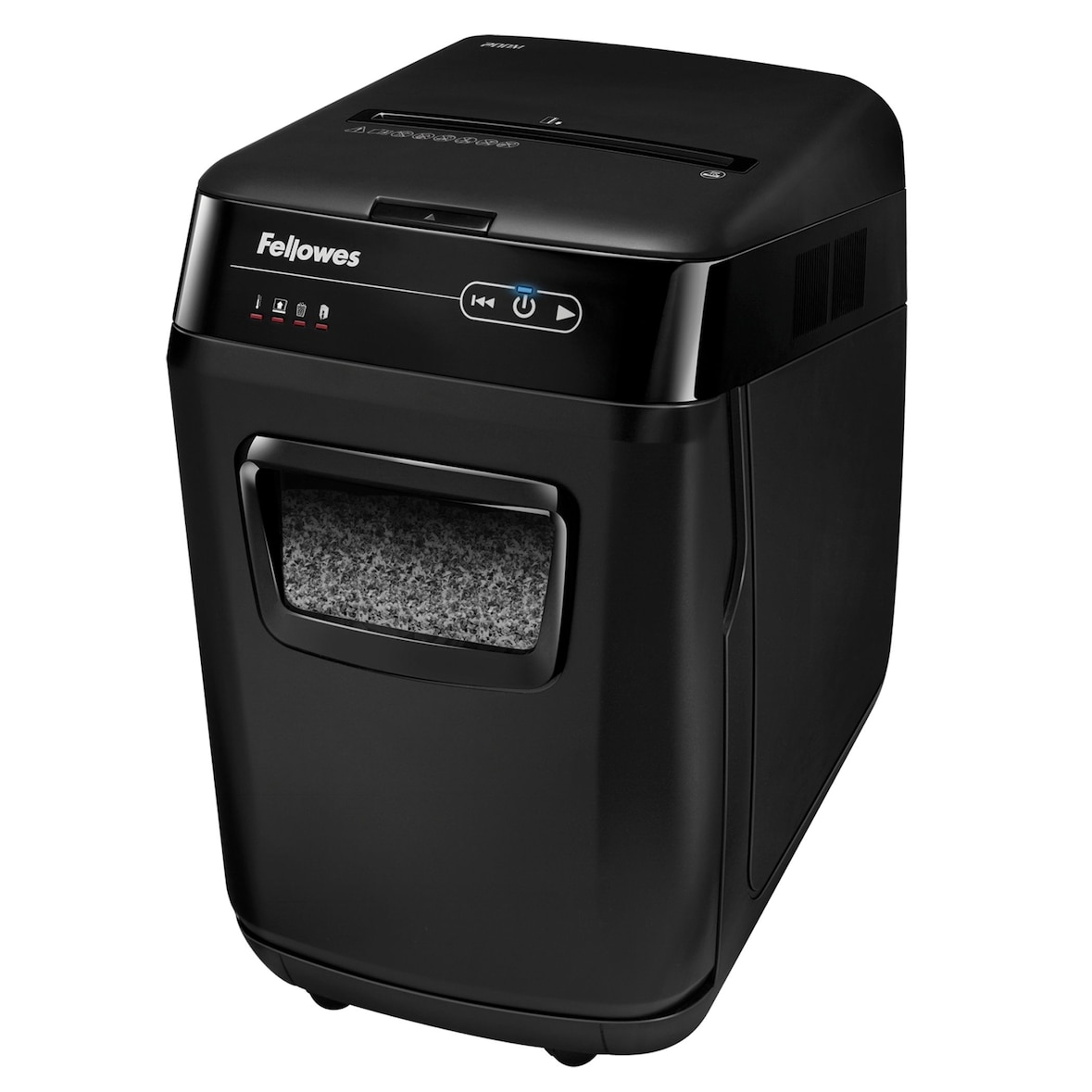 Destructora trituradora Automática Fellowes 200M, 3-5 usuarios, destruye hasta 200 hojas en microcorte de 2x14mm, DIN P-5, papelera 32L/400 hojas