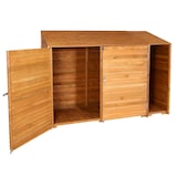 thumbnail of Geräteschuppen HWC-J75, Geräteschrank Gerätehaus, Holz gebeizt MVG-zertifiziert, 180x250x93cm ~ naturfarben
