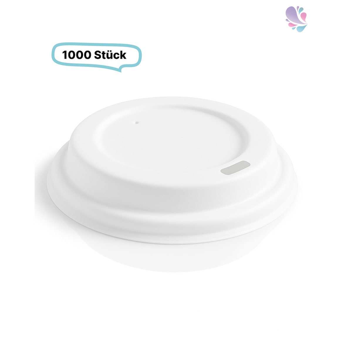 Deckel aus Bagasse 1.000 Stk für Kaffeebecher mit 80mm Durchmesser, umweltfreundlich, kompostierbar