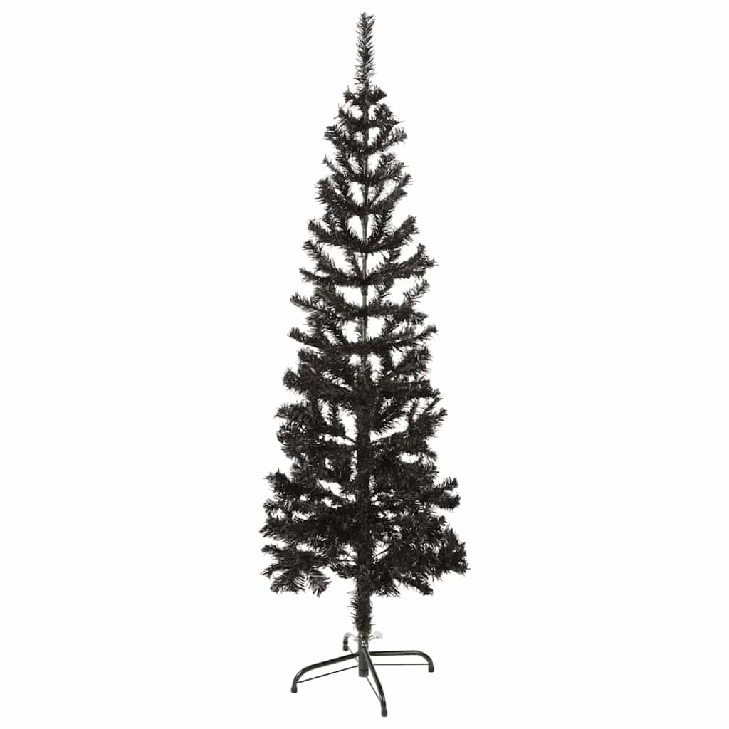 vidaXL Schlanker Weihnachtsbaum Schwarz 150 cm
