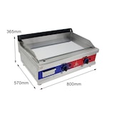 thumbnail of Gasfrit – Hardchroom roestvrijstalen gasplaat voor industrieel gebruik in restaurant 800 x 575 x 365 mm 6 kW