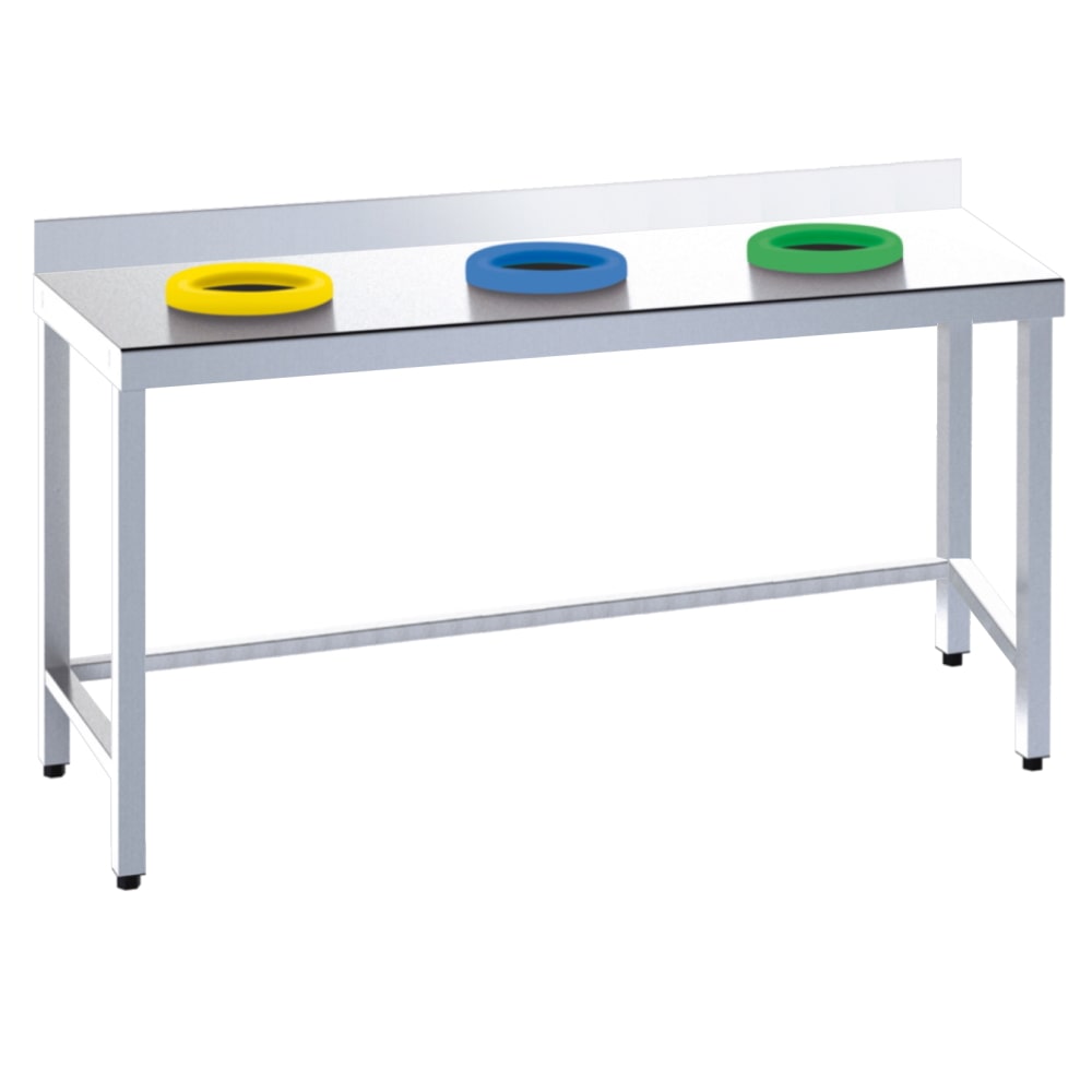 EURAST - Recyclingtisch 3 abnehmbare ringe - 1500x600x850 mm - 151063RM