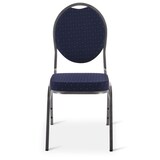 thumbnail of Stapelstuhl 6er-Set, Bankettstuhl stapelbar & gepolstert, Silber/Blau, robust, mit stabilem Stahlrahmen | Raburg Vienna