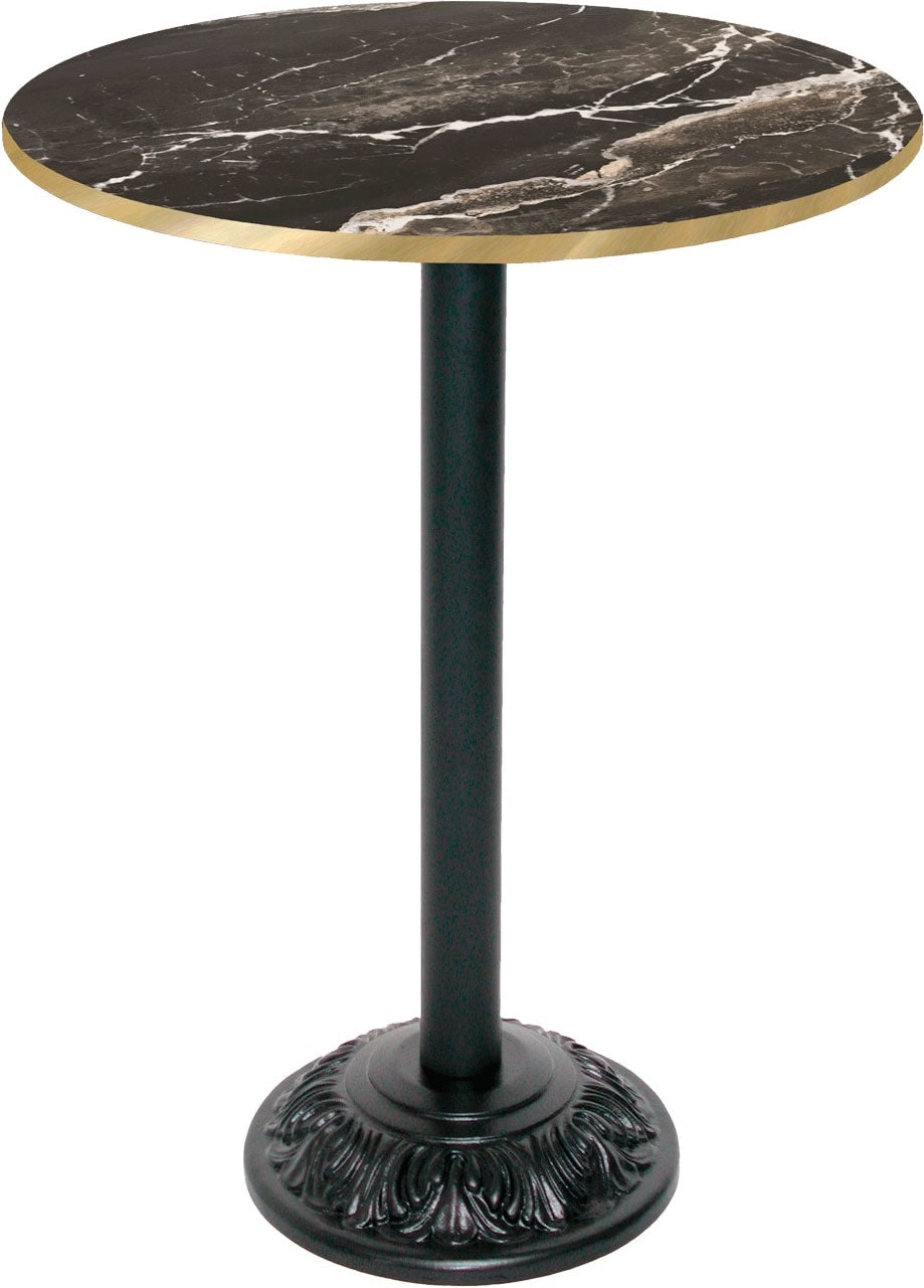 RestooTab - Stehtisch Versailles Ø70cm Dekor marmor royal kanten messingfarben