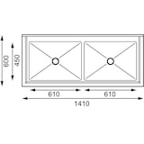 thumbnail of Vogue Diepe Spoelbak Dubbele Kom 141cm Lang