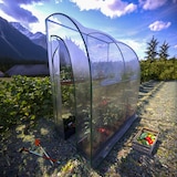 thumbnail of Serra A Casetta Da Parete Muro In Acciaio Per Giardino Piante Fiori Orto Copertura Trasparente in PVC 2 Porte Avvolgibili A Cerniera 200x100x215 Cm
