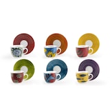 thumbnail of Juego de 6 tazas de café y platillos Excelsa, porcelana Afrika, 6x5 cm