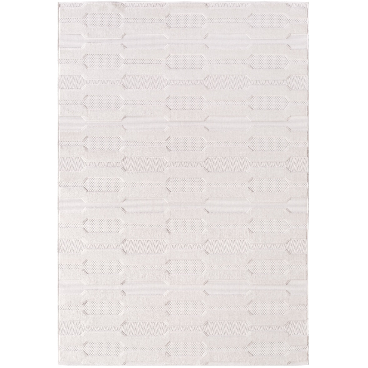 Carpetsale24 In- & Outdoor Teppich 200x290 cm – Wetterfester großer Teppich in Creme mit Ethno Boho Design für Küche, Wohnzimmer