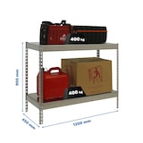 thumbnail of SimonRack Industrieregal, 900x1200x450 mm, 400 kg am Biegepunkt, 2 Metallböden, Garagenregal, Verzinkt- Ecoforte