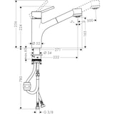 thumbnail of Hansgrohe TALIS S Spültisch-Hebelmischer  mit ausziehbarer Handbrause, verchromt