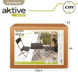 thumbnail of Conjunto de mesa e cadeiras de terraço dobrável de vime Aktive