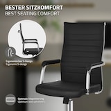 thumbnail of ML-Design Bürostuhl Schwarz Kunstleder ergonomisch, höhenverstellbar, Wippfunktion, Drehstuhl mit Armlehnen & Rollen