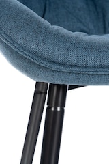 thumbnail of Décoshop26 - Set aus 2 Barhockern Hochstühlen mit gepolsterter Sitzfläche in blauem Stoff und schwarzem Metall 10_0004168
