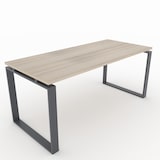 thumbnail of Oficit. Mesa de oficina y hogar. Estructura Marco Cerrado gris grafito, con tablero haya. Fabricado en España. Medidas: 160x80cm (largo x ancho)