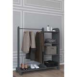 thumbnail of Lempu Kleiderschrank Regal mit Kleiderstange 4 Ablagen anthrazit.