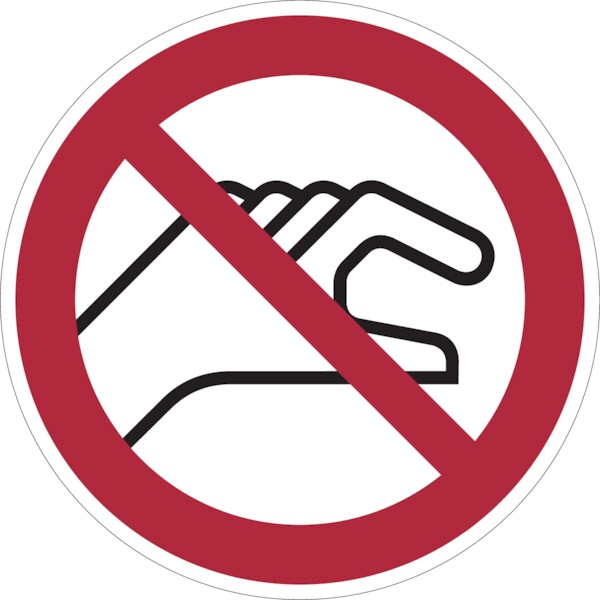 Verbotsschild, Hineinfassen verboten - praxisbewährt - 100 mm Folie selbstklebend