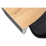 thumbnail of Esstisch Baumkante Holz-Optik Wildeiche 120 x 80 U-Gestell silber JOSY
