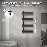 thumbnail of LuxeBath Elektrischer Badheizkörper Iron EM 500x1000mm Anthrazit mit Heizstab 600W Digital und Thermostat Handtuchheizkörper Handtuchwärmer