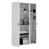 thumbnail of Dmora Mehrzweckgarderobe Sillano, Multifunktionaler Besenhalter, Kleiderschrank mit 3 Türen, 116x35h190 cm, Weiß