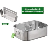 thumbnail of APS 66901 Hochwertige Edelstahl Lunchbox / Brotdose 1.100 ml inkl. Trennwand / auslaufsichere Frischhaltedose