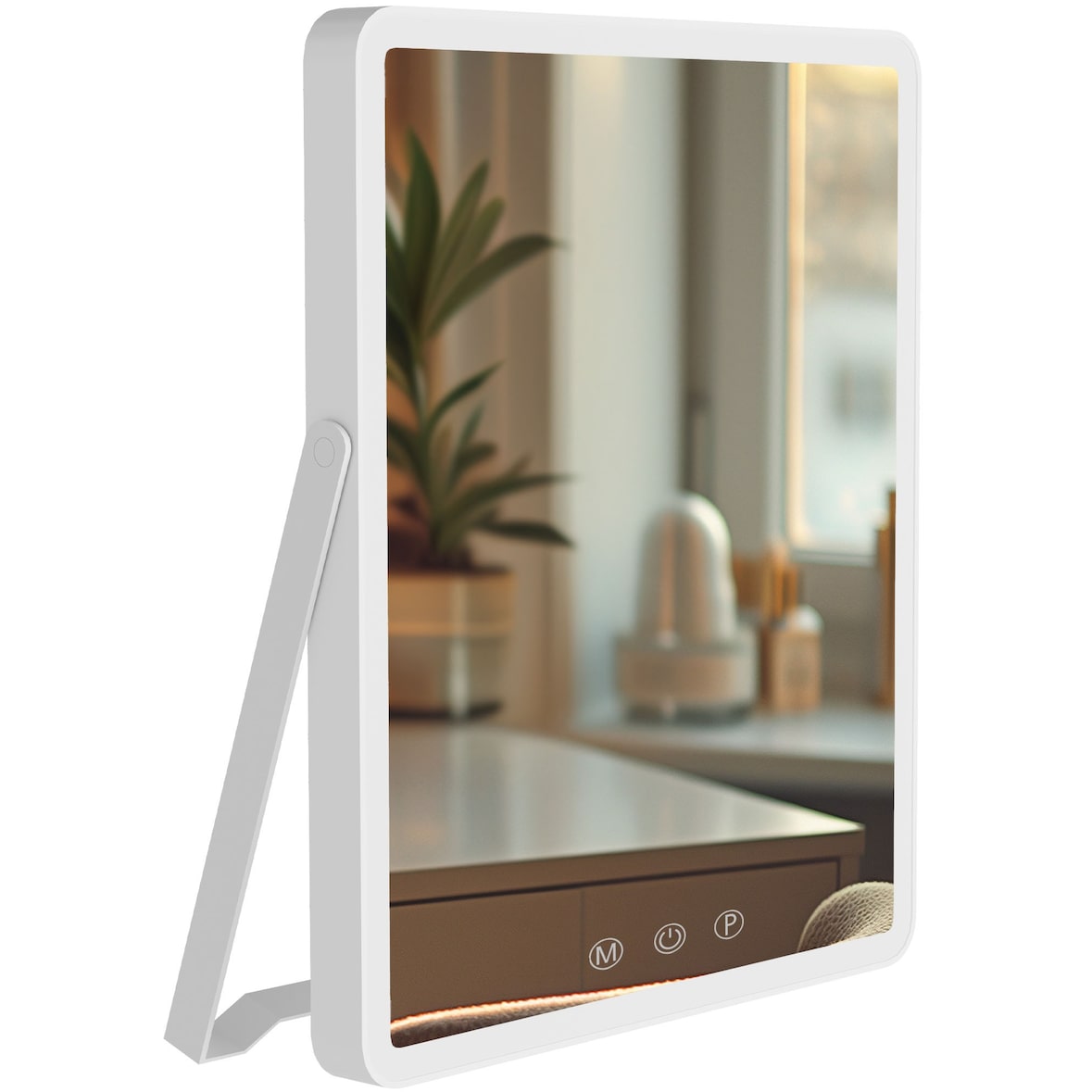 CLP Miroir de maquillage Caistor Verre HBT: 30x25x16 cm Blanc