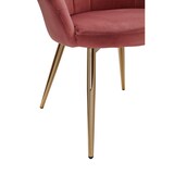 thumbnail of Esszimmerstuhl Tulpe Samt Rosa Gepolstert, Küchenstuhl mit Goldfarbenen Beinen, Schalenstuhl Skandinavisches Design, Polsterstuhl mit