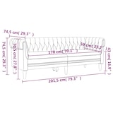 thumbnail of vidaXL Chesterfield-Sofa 3-Sitzer Schwarz Stoff