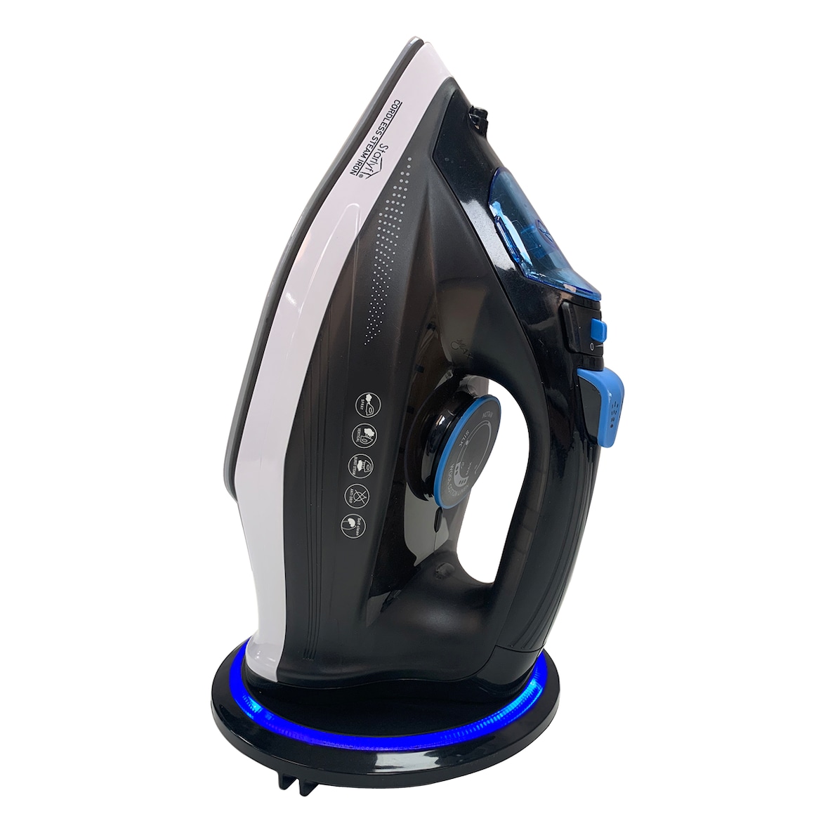 Starlyf Cordless Steam Iron, Dampfbügeleisen kabellos, 2400 Watt, kabelloses Bügeleisen, Keramik Sohle, Antihaftbeschichtung, schwarz