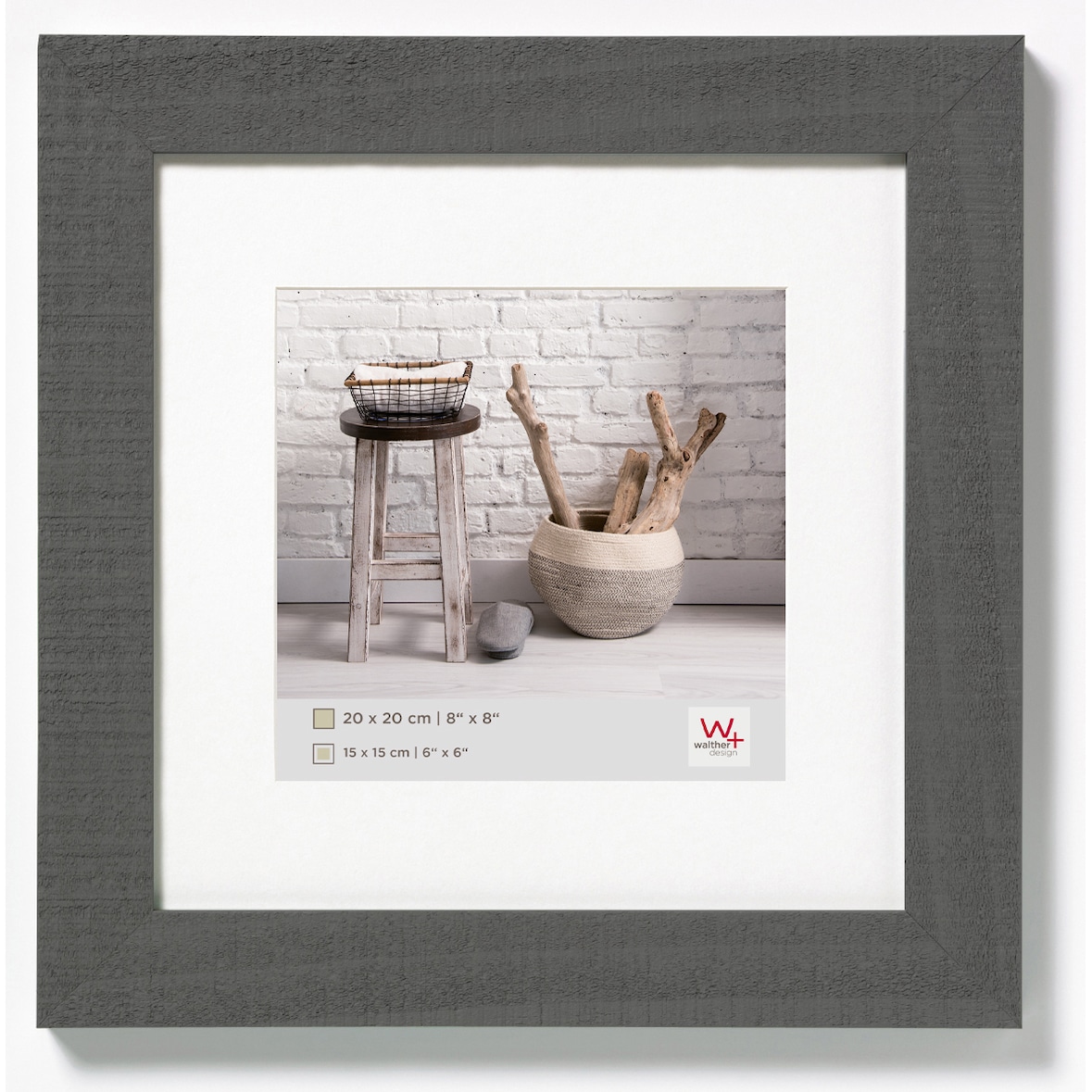Marco de fotos de madera Home 20x20 cm GRIS