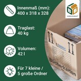 thumbnail of 15 x Bücherkarton Compact 40 kg Traglast stabiler Umzugskarton Bücherkiste Umzug 2-wellige Movebox BB-Verpackungen