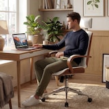 thumbnail of CLP Chaise de bureau Dayton Similicuir HBT: 118x70x70 cm Noyer Blanc