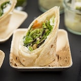 thumbnail of 25x BIO Schale quadratisch aus Palmblatt Natur 80 ml Palmblattschale Palmblattteller Einwegschale Einwegteller