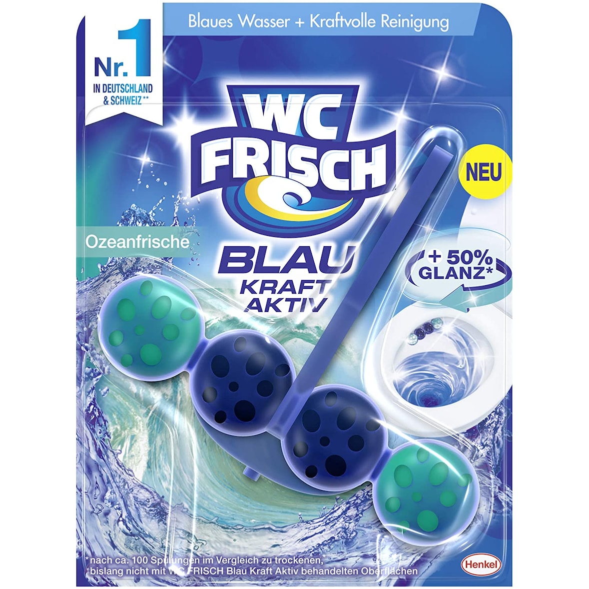 WC FRISCH Kraft Aktiv Blauspüler Ozeanfrische 50g WC Reiniger Reinigung