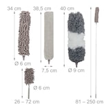 thumbnail of Relaxdays Staubwedel Set, 3 Aufsätze, 1 Staubmopp, Teleskopstange bis 2,5 m Länge, waschbar, biegbar, Staubwischer, grau