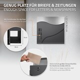thumbnail of ECD Germany Standbriefkasten Anthrazit Edelstahl 120 cm mit Zeitungsfach, Postkasten Silber 37x36 cm matt gebürstet