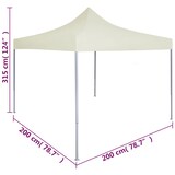 thumbnail of vidaXL Partytent professioneel inklapbaar 2x2 m staal crème