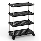 thumbnail of COSTWAY 4 Tier Rolling Cart Recess Shelf com rodas e ganchos laterais, carrinho de utilidade, carrinho de cozinha