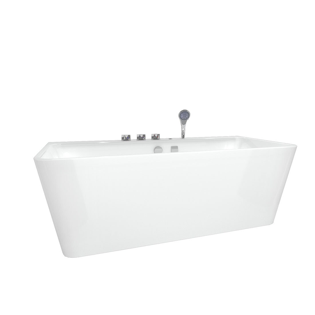 AcquaVapore freistehende Badewanne Wanne Acryl F05 170x80cm mit Komfort-Armatur