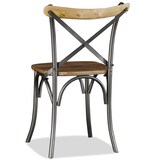 thumbnail of Décoshop26 - Lot de 6 chaises de salle à manger cuisine design industriel bois de manguier massif et acier CDS022103