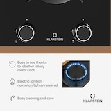 thumbnail of Lumiflame Gaskochfeld | 2 Brenner | Kupferrahmen | Elektrische Zündung | 4,2 kW Leistung Schwarz