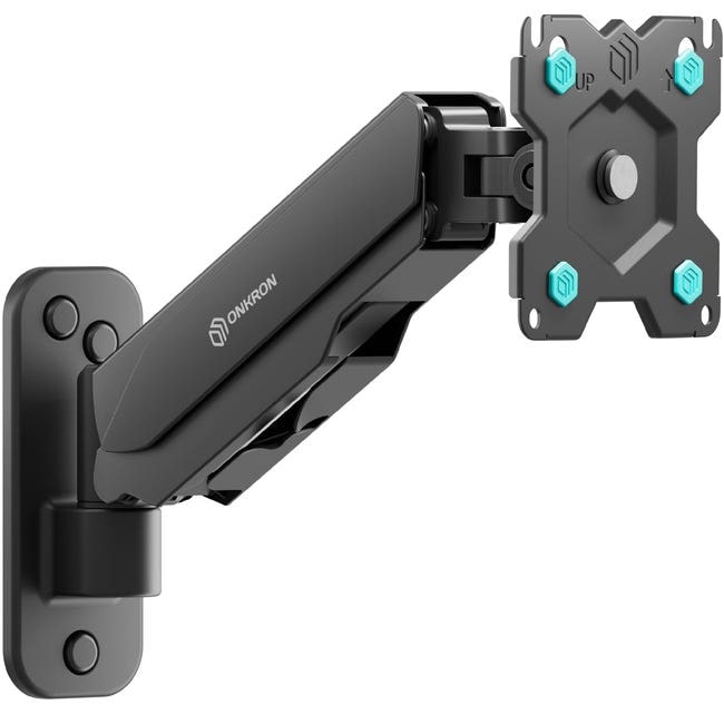 ONKRON Soporte Pared para TV y Monitor de 13 a 34 pulgadas, hasta 8 kg, VESA 75x75 y 100x100, Inclinado y Giratorio, G120-B Negro