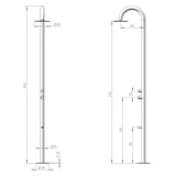 thumbnail of Douche Palau Sined, intérieur/extérieur, pomme de douche 25cm, inox AISI 316L, diamètre 6cm, eau chaude/froide, mélangeur, lave-pieds.