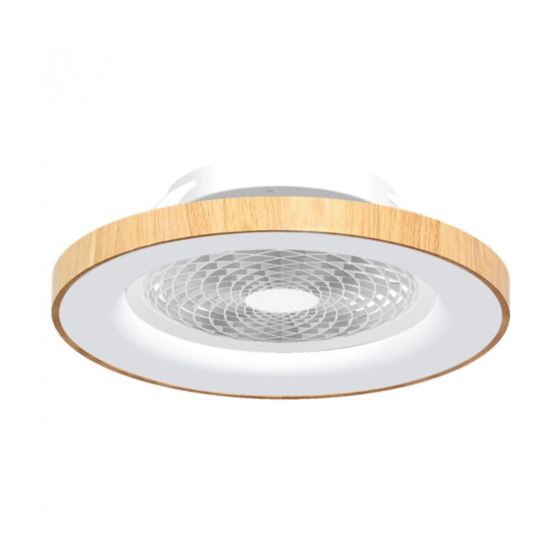 Plafón LED con ventilador TIBET BLANCO Y MADERA de Mantra