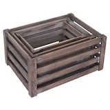 thumbnail of 3er Set Holzkiste HWC-C56, Weinkiste Dekokiste Aufbewahrungskiste Obstkiste, Shabby-Look Vintage ~ braun, shabby